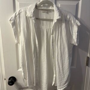 LOFT White Button Down Shirt